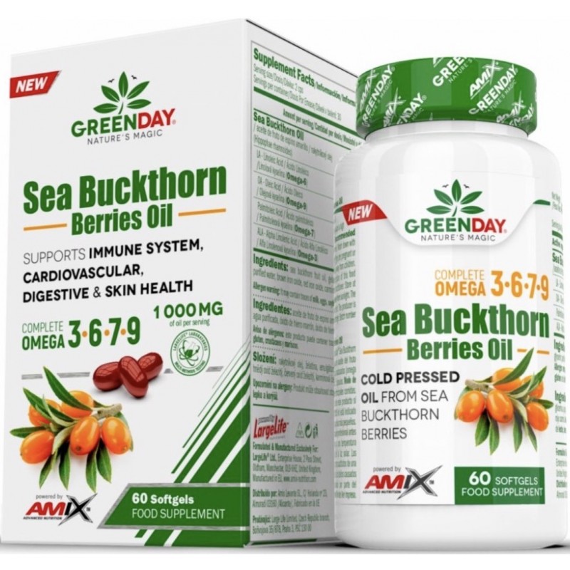 Amix Nutrition GreenDay@ Sea Buckthorn Berries Oil 60 kapslit foto